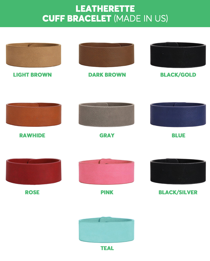 Leatherette Cuff Bracelet (Made in US)