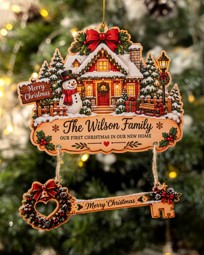 Custom Shape Wood Ornament With Hanging Charms
