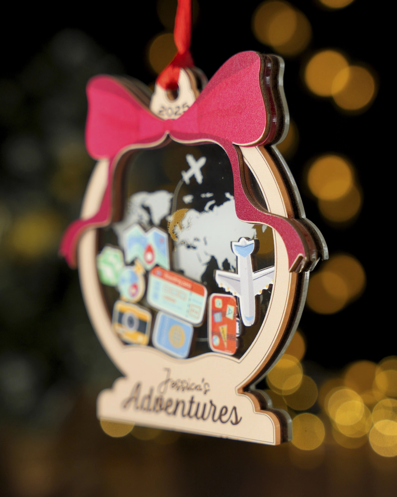 4-Layer Wood and Acrylic Shaker Ornament