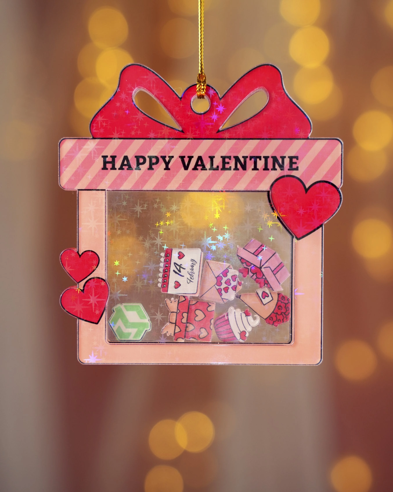 4-Layer Hologram Shaker Ornament