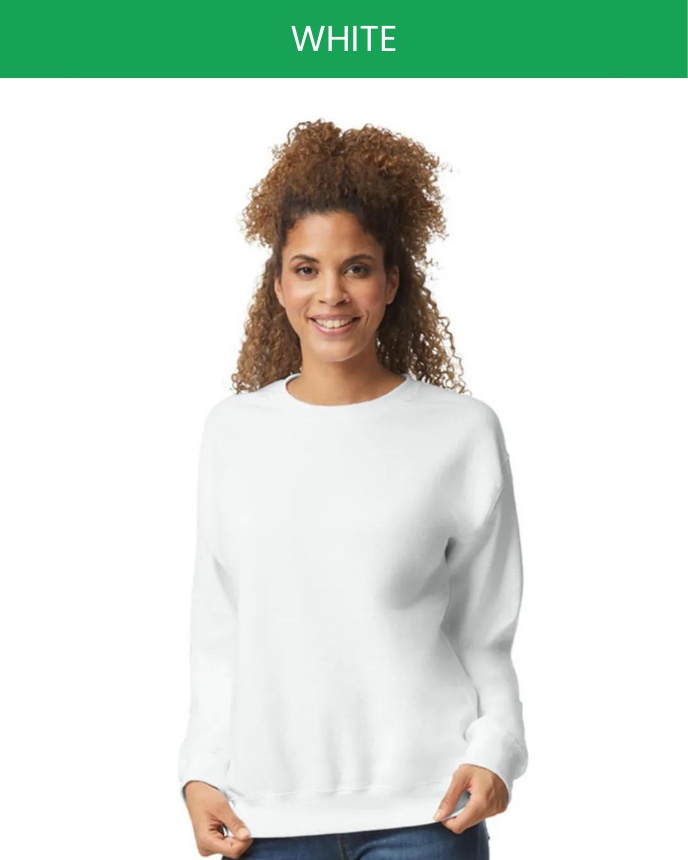 Gildan white crew neck sweatshirt sale