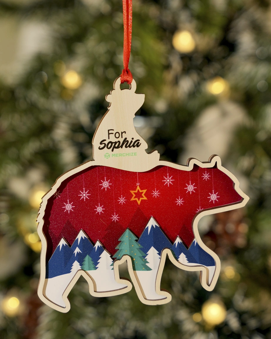 Custom Shape 3-Layered Wood Ornament
