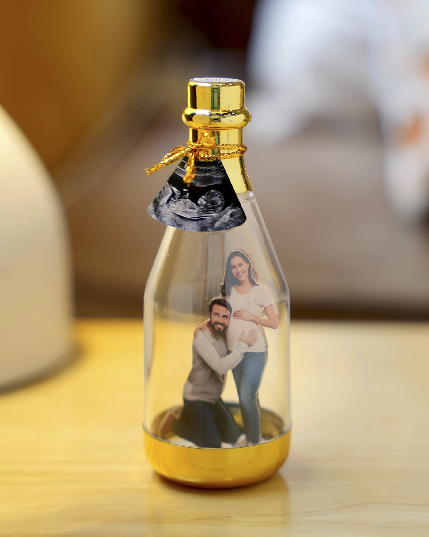  Bottle with Custom Shape Acrylic Standee and Tag