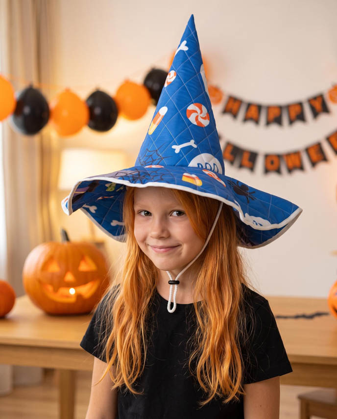 All-over Print Quilted Witch Hat