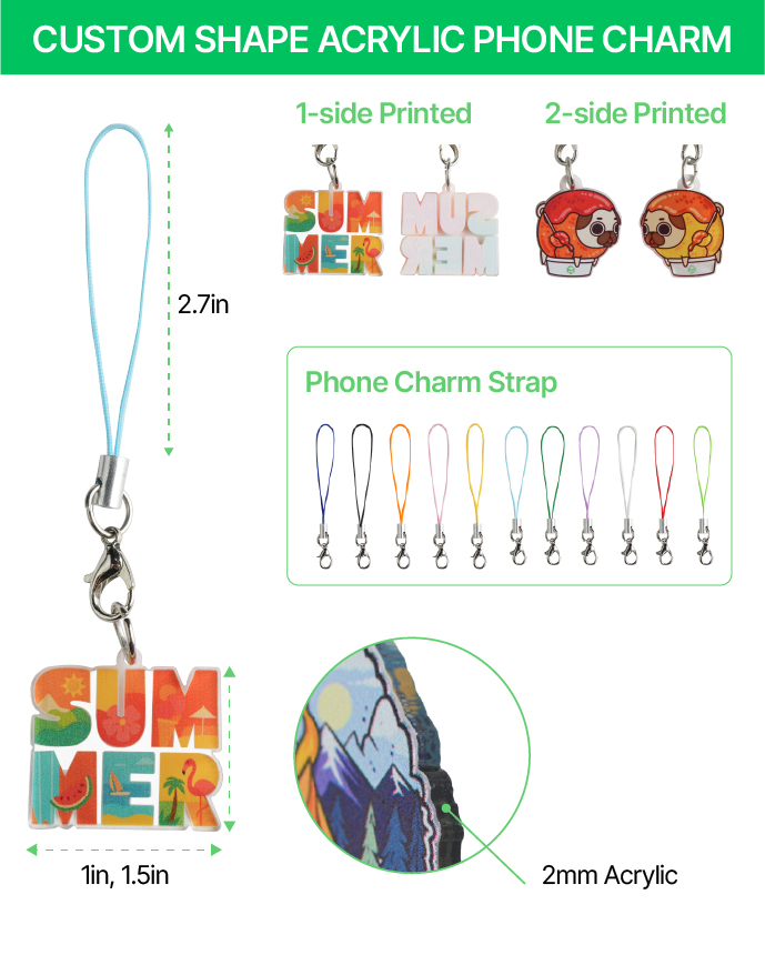 Custom Shape Acrylic Phone Charm