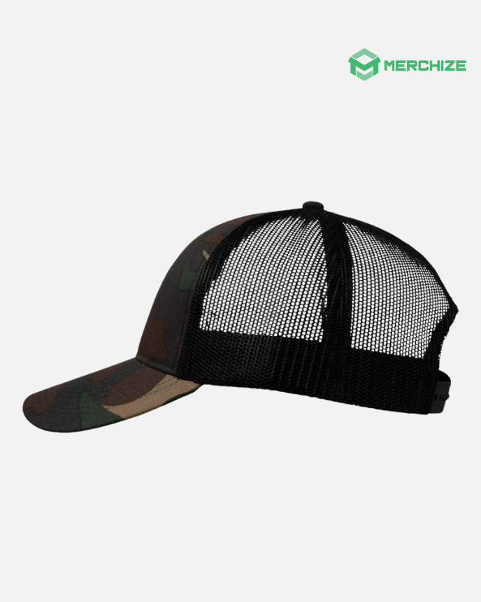 Leather Patch Mesh-Back Twill Trucker Cap VC400 (Made in US)