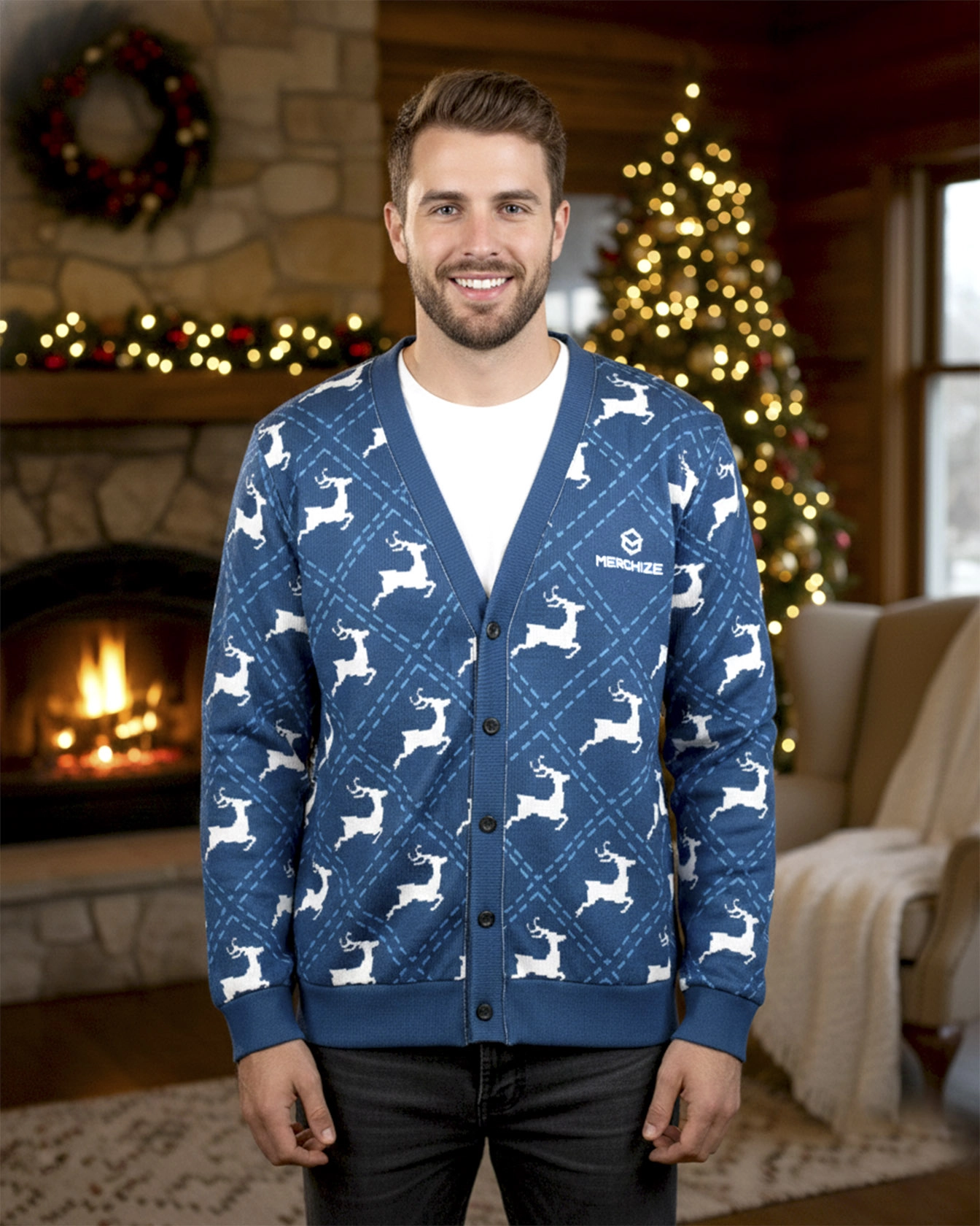 All-over Print Knitted Cardigan