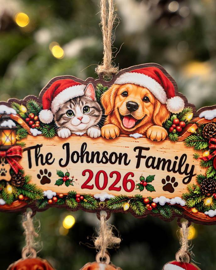 Custom Shape Wood Ornament With Hanging Charms