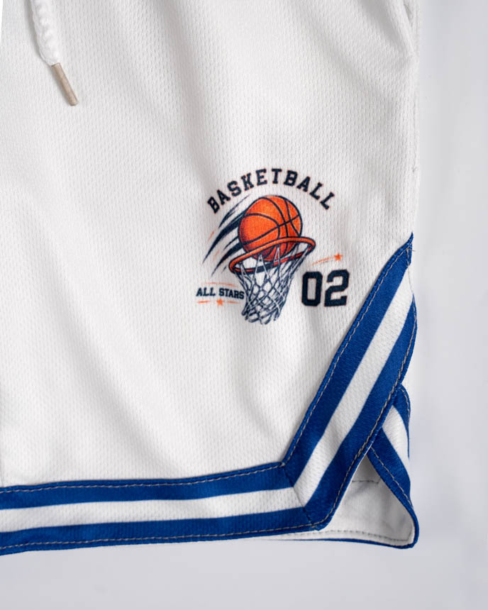 All-over Print Kid and Youth Basketball V-neck Jersey Set
