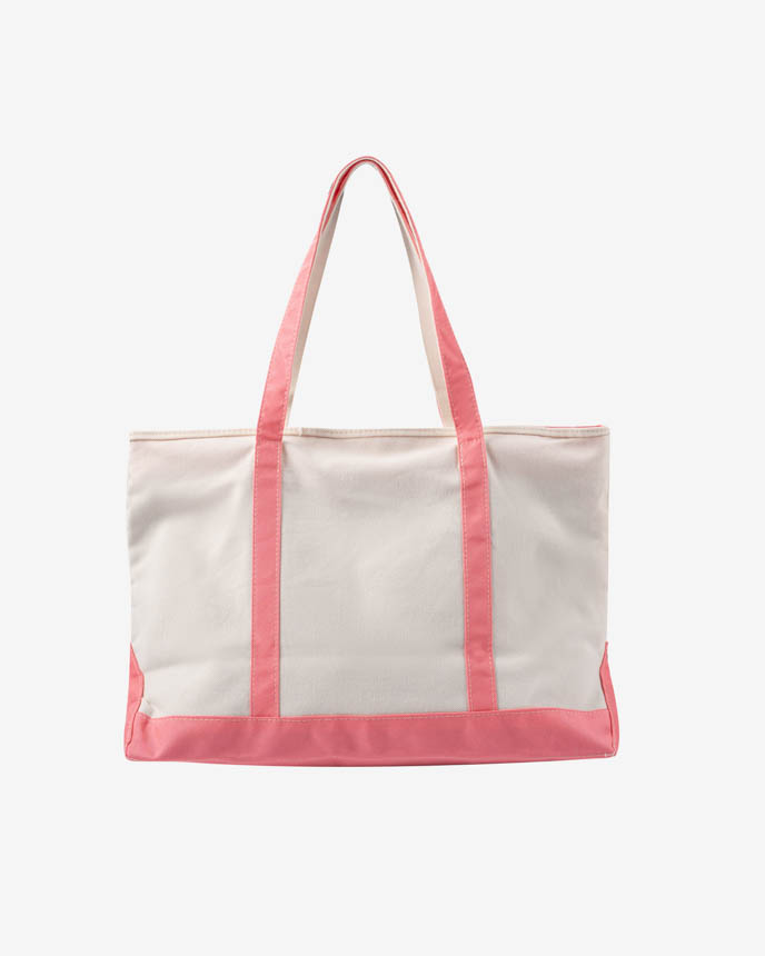 Embroidered Two-Tone Canvas Tote Bag