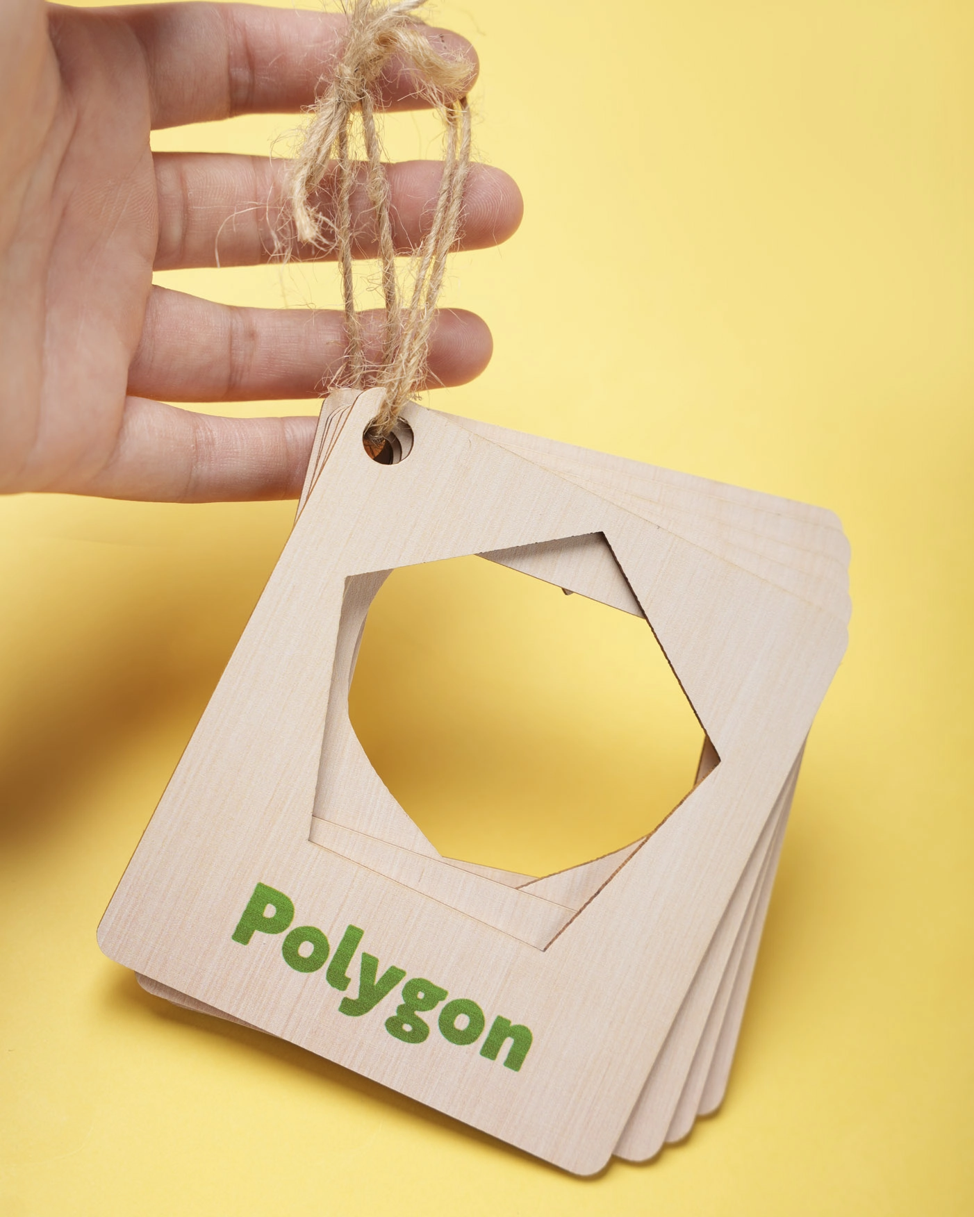Custom Shape Wood Flash Card