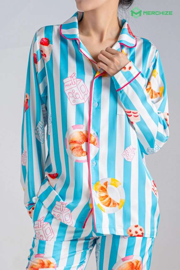 All-over Print Satin Pajamas Set