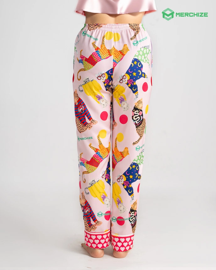 All-over Print Satin Pajama Pants