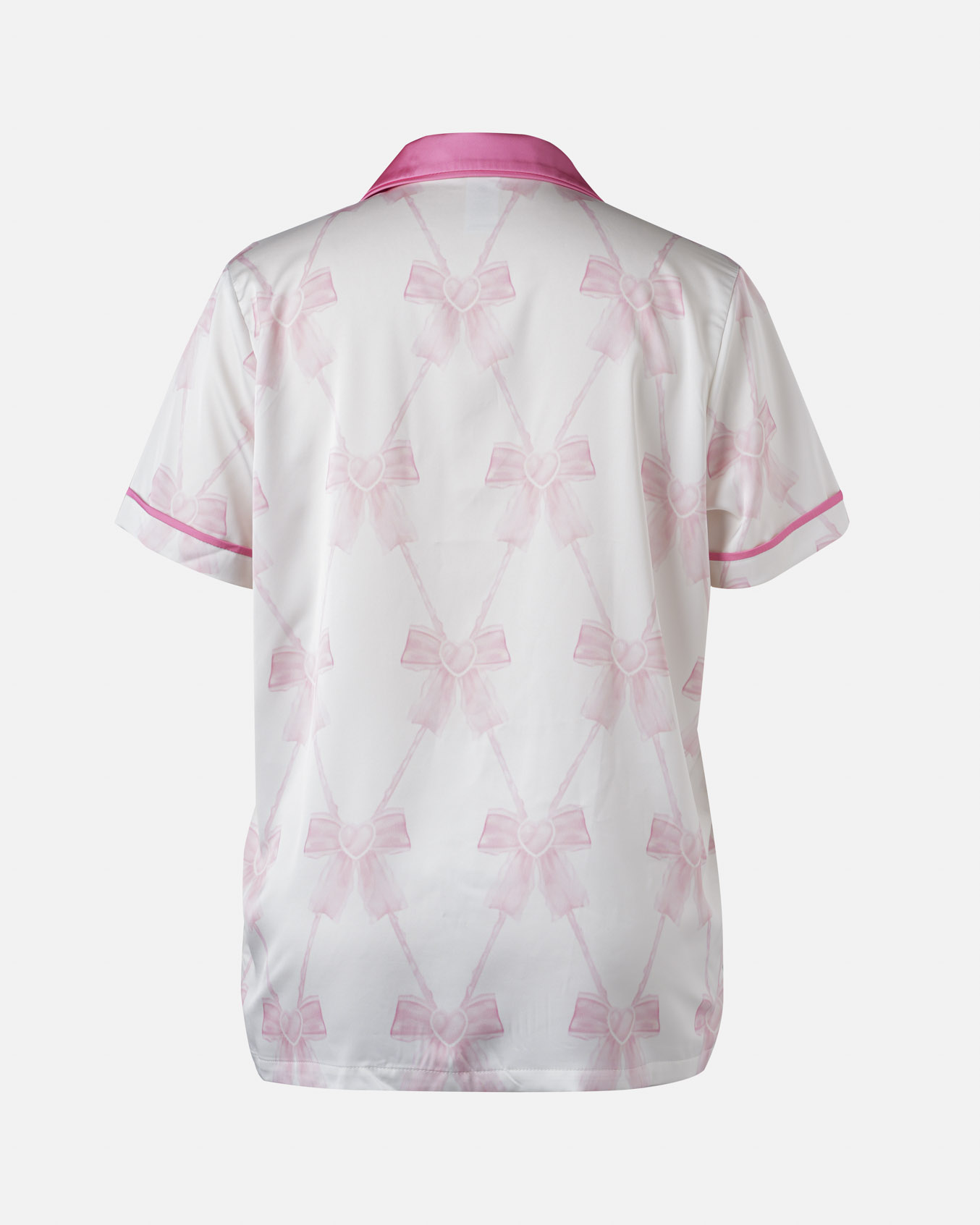 All-over Print Satin Short-Sleeve Pajama Shirt