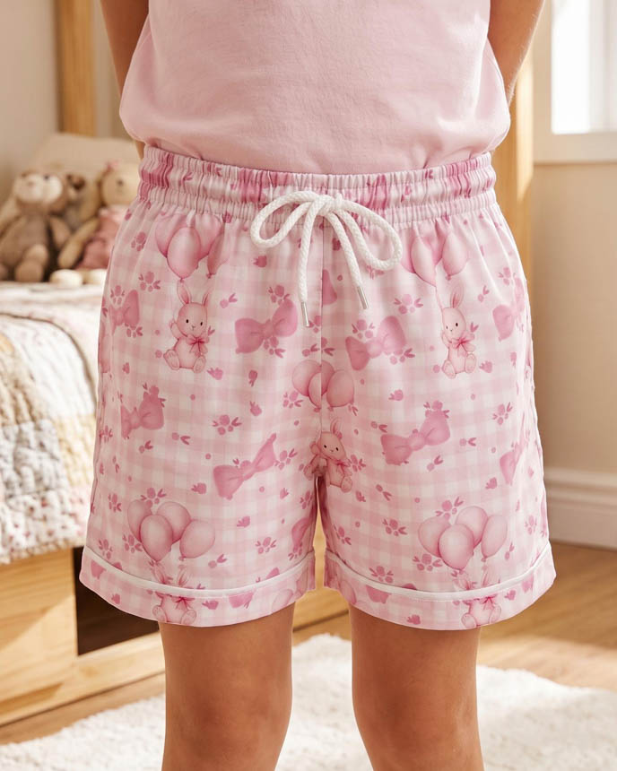 All-over Print Kid and Youth Satin Pajama Shorts
