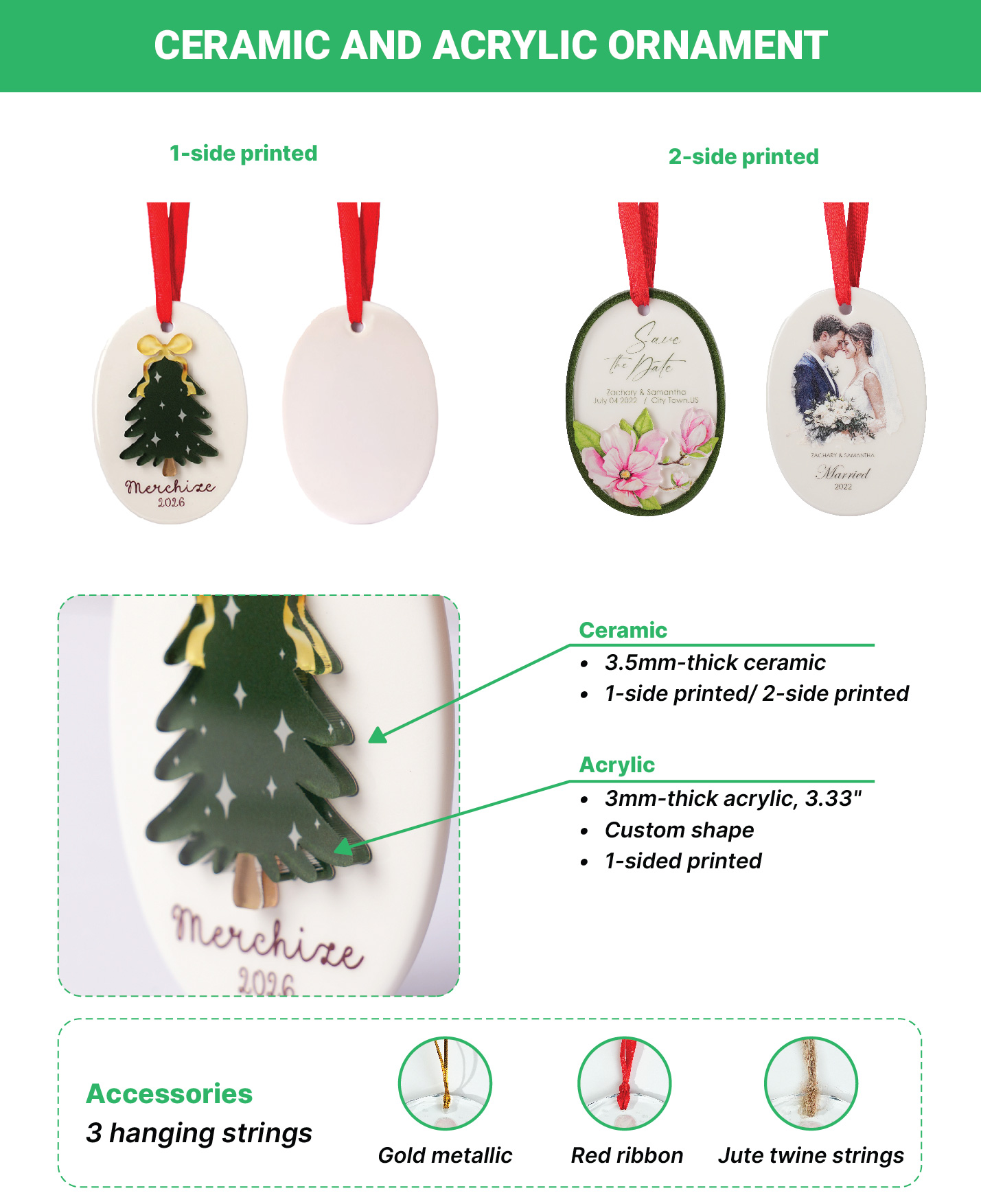 Ceramic and Acrylic Ornament