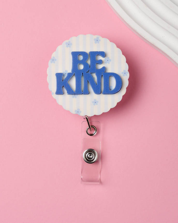 Custom Shape 2-Layer White Acrylic Badge Reel