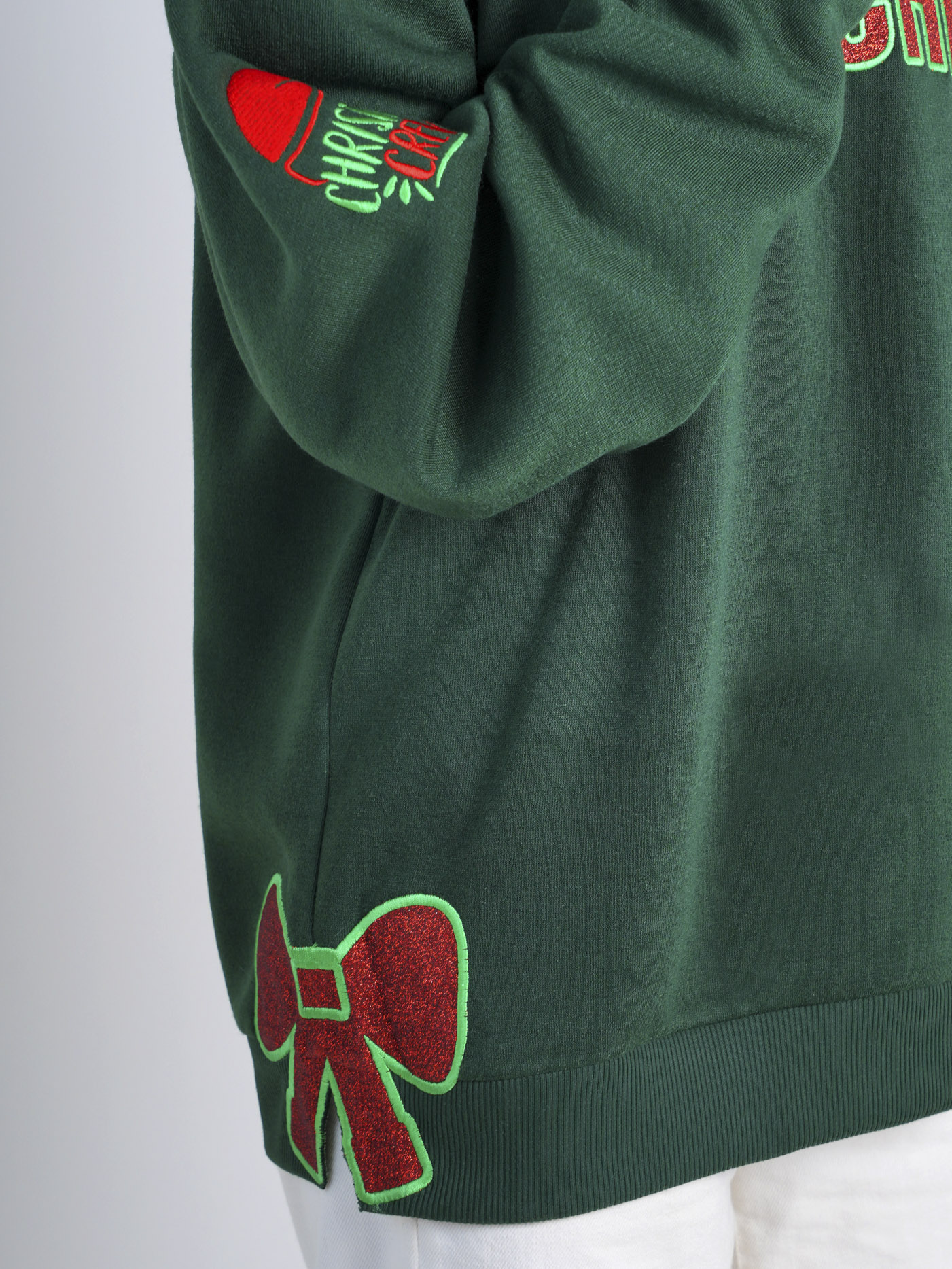 Side Bow Embroidered Sweatshirt