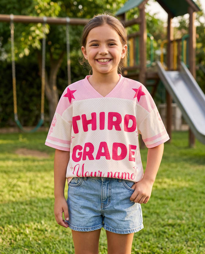 All-over Print Kid and Youth Drop Shoulder Mesh Football Jersey