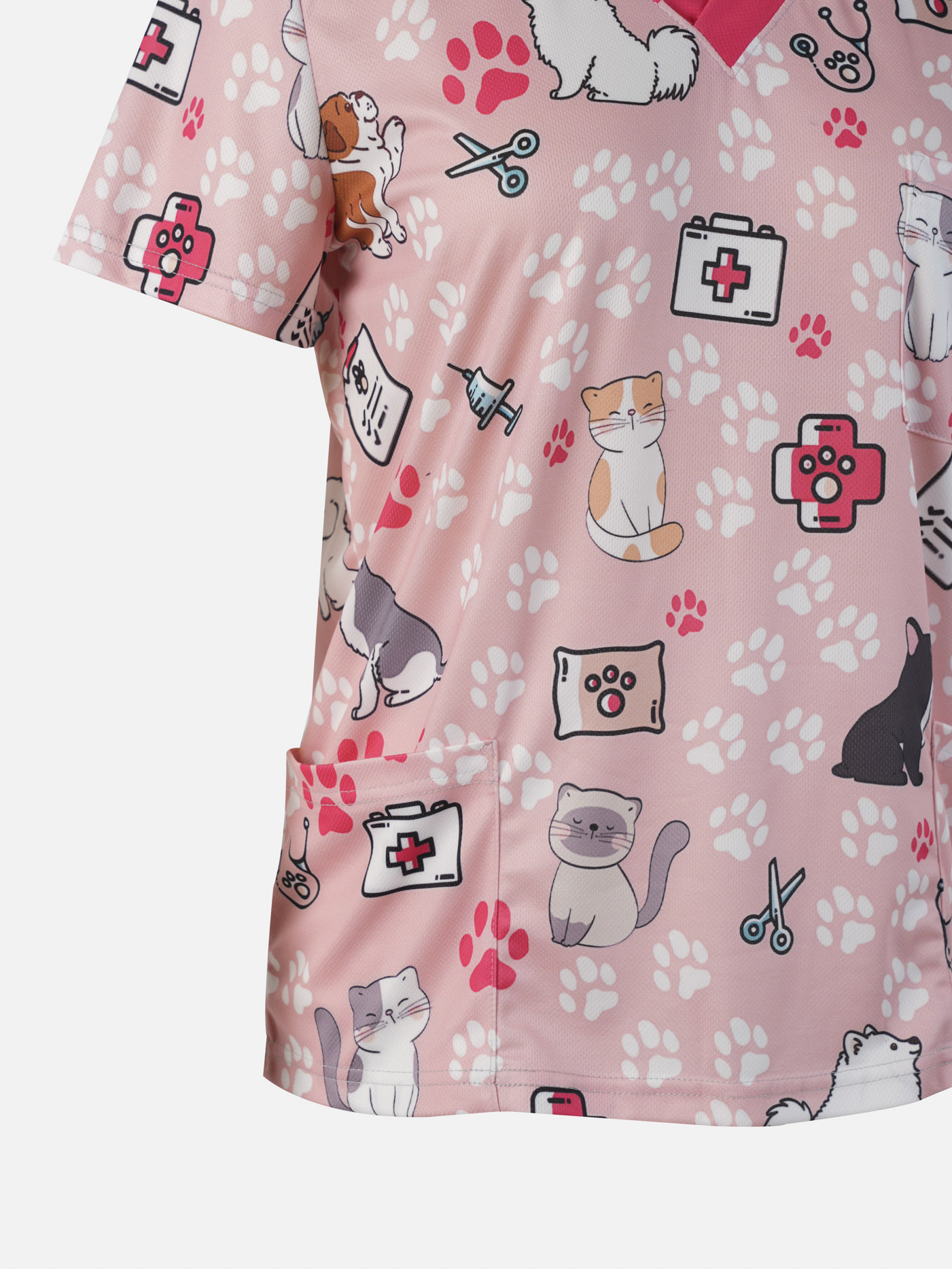 All-over Print Women's Medical Scrub Top