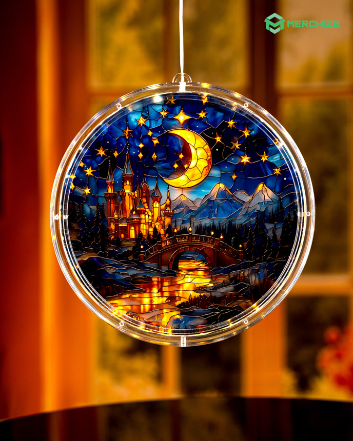 Acrylic LED Hanging Light Lamp (Circle Frame)
