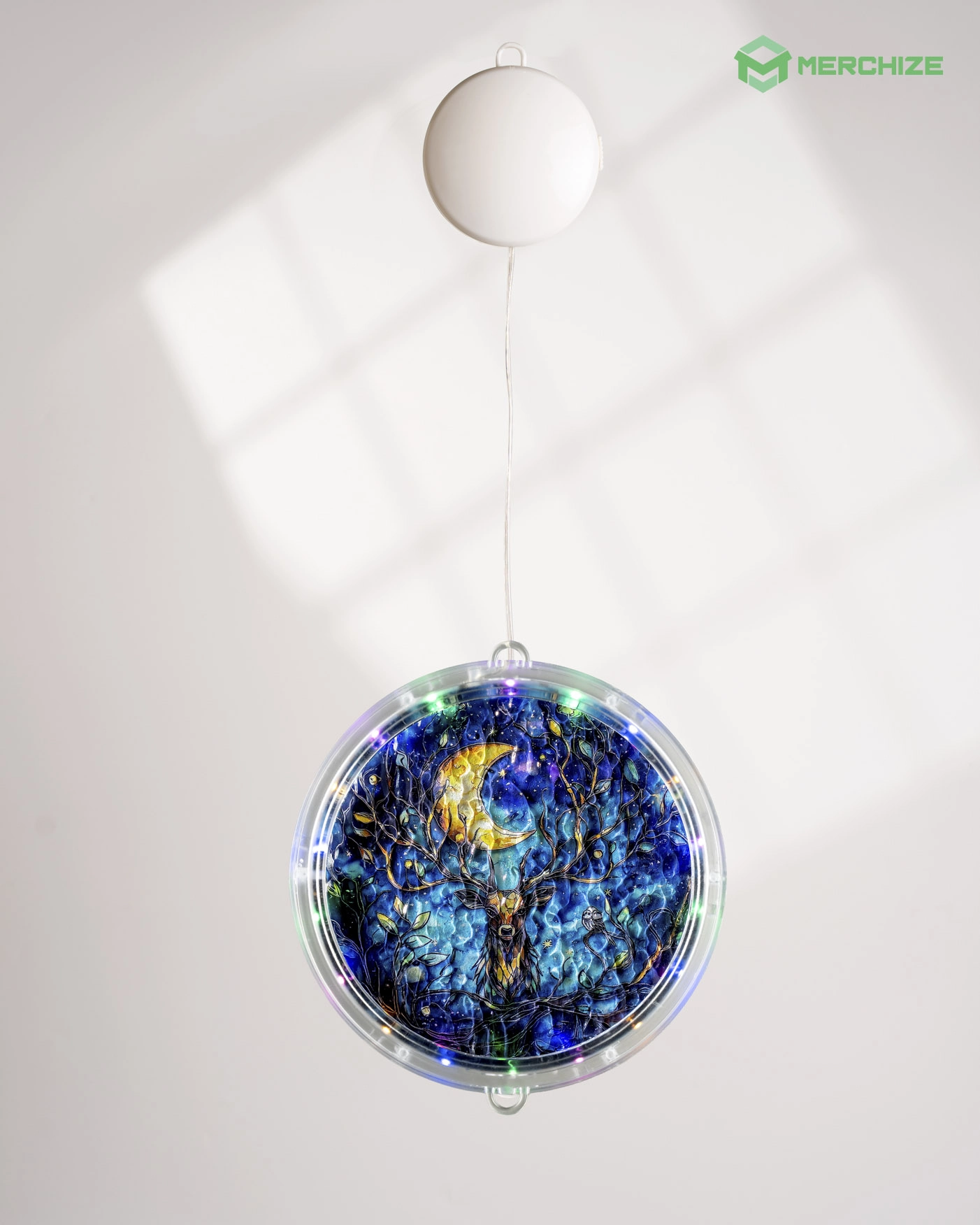 Wavy Acrylic LED Hanging Light Lamp (Circle Frame)