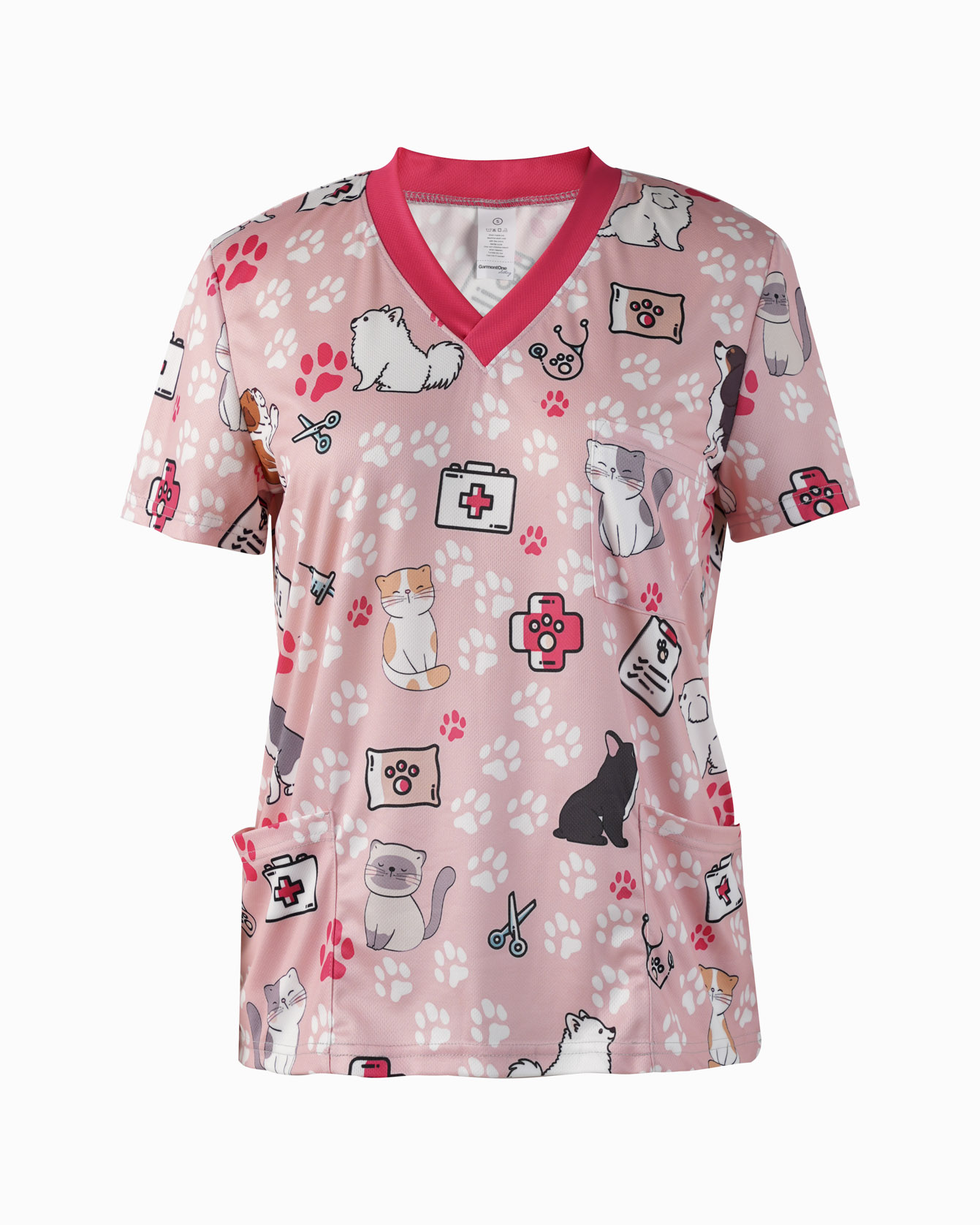 All-over Print Women's Medical Scrub Top