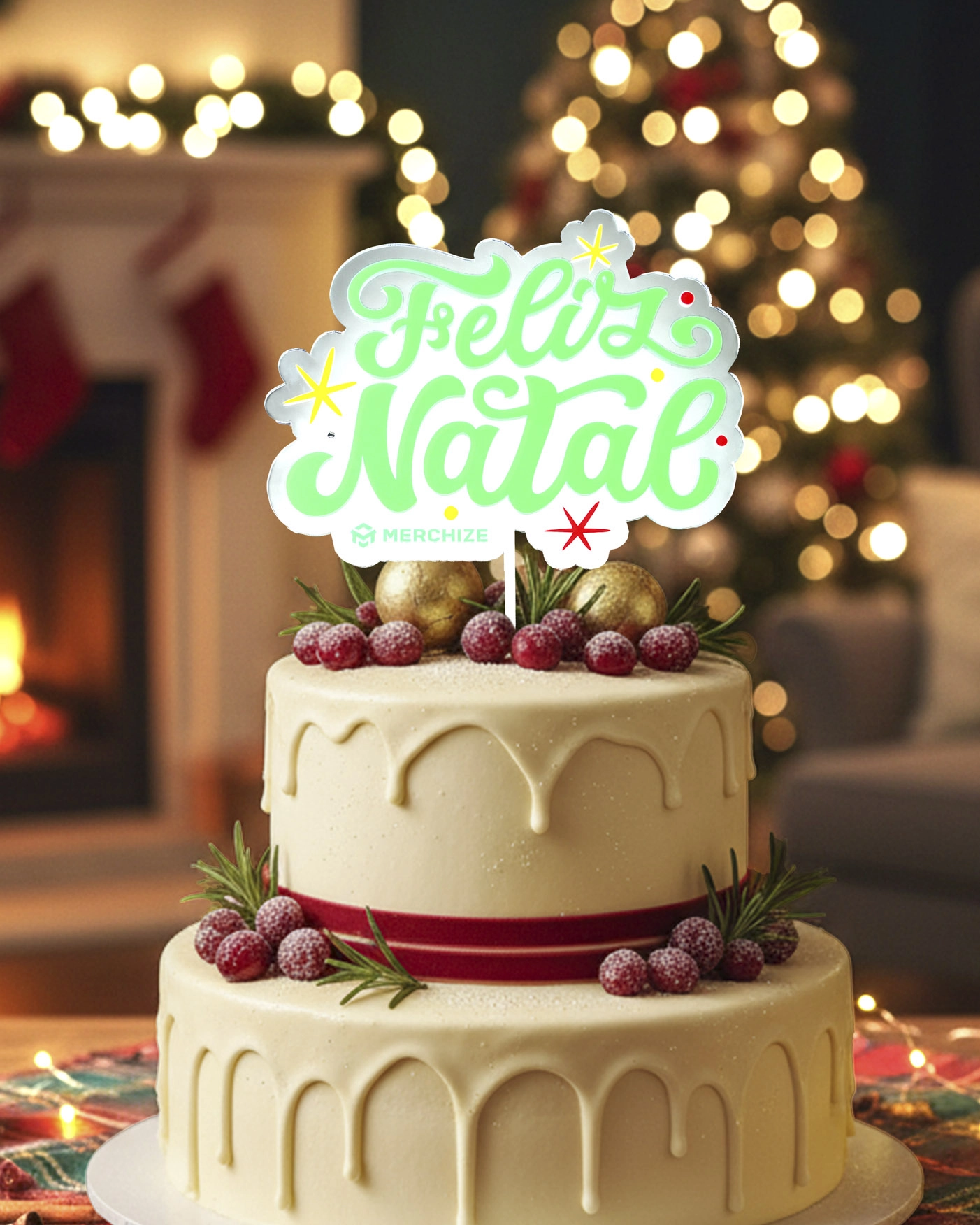 Custom Shape Acrylic Mirror Cake Topper