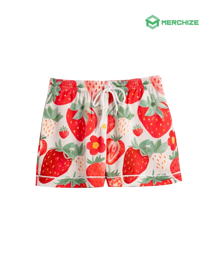 All-over Print Satin Short-Sleeve Pajamas Set