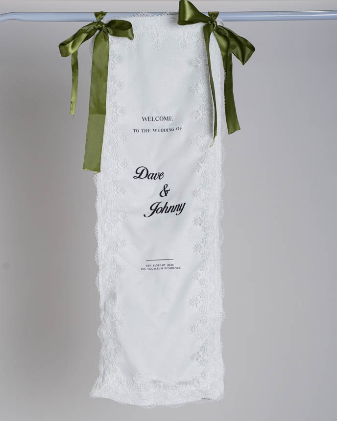 Linen Lace Welcome Banner