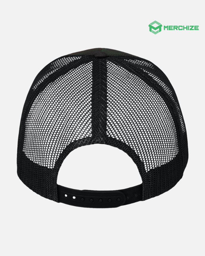 Leather Patch Mesh-Back Twill Trucker Cap VC400 (Made in US)