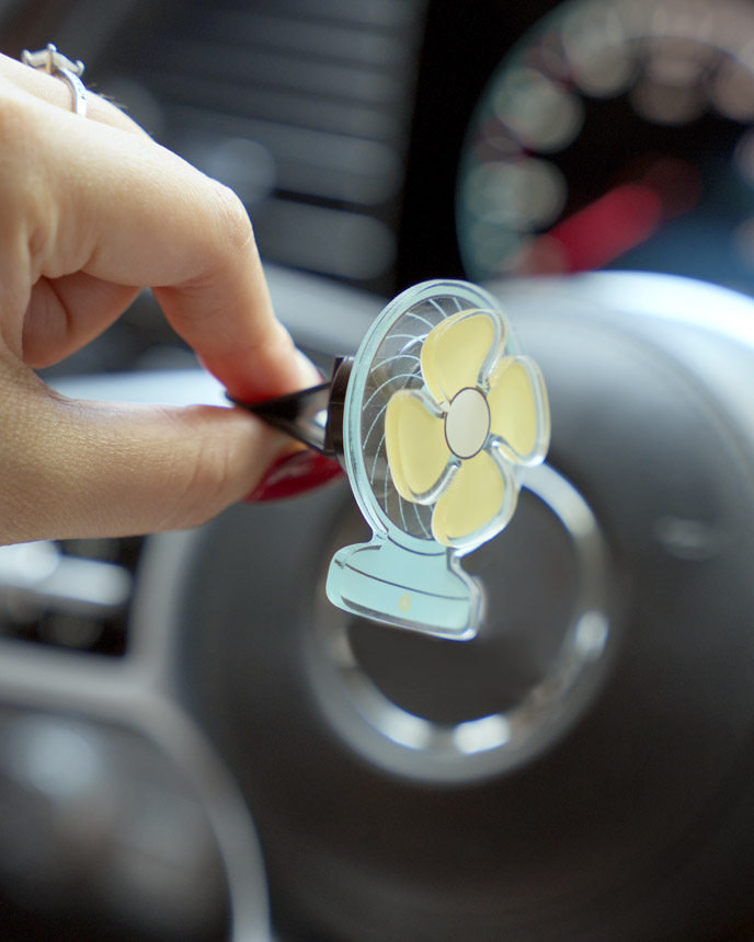 Custom Shape Acrylic Car Clip With Spinning Charm