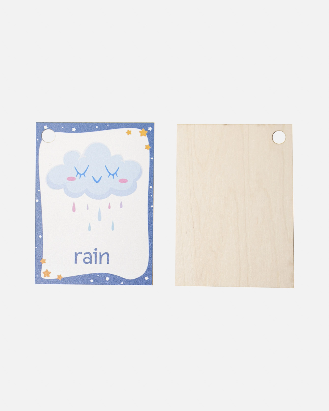 Custom Shape Wood Flash Card