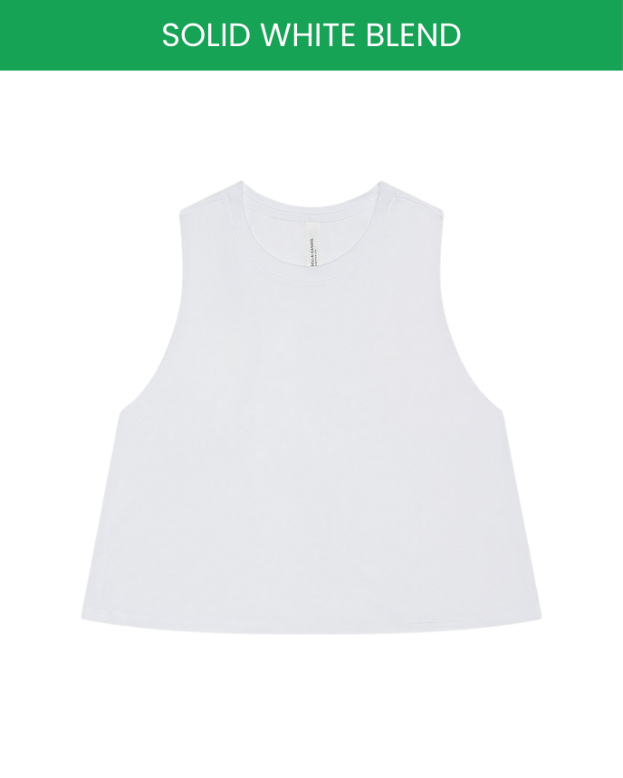 Bella Canvas Ladies' Racerback Cropped Tank Top - 2XL, Heather Olive, 52% Cotton 48% Polyester, Side-Seamed