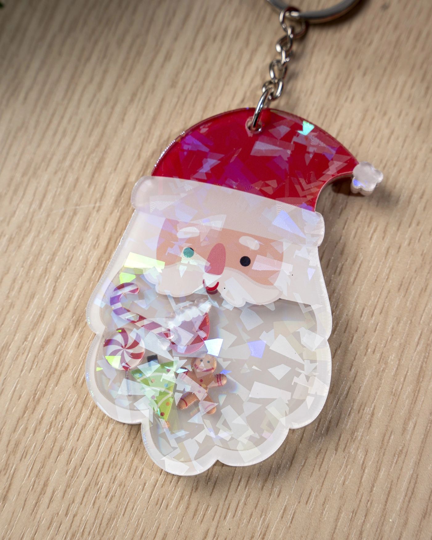 Custom Shape Hologram Shaker Keychain