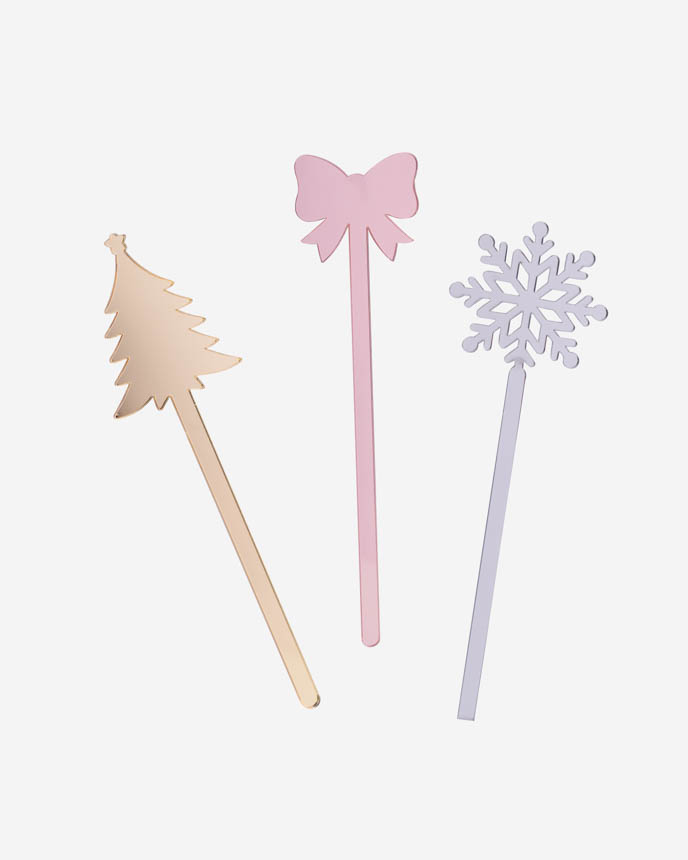 Custom Shape 1-Layer Mirror Acrylic Drink Stirrer