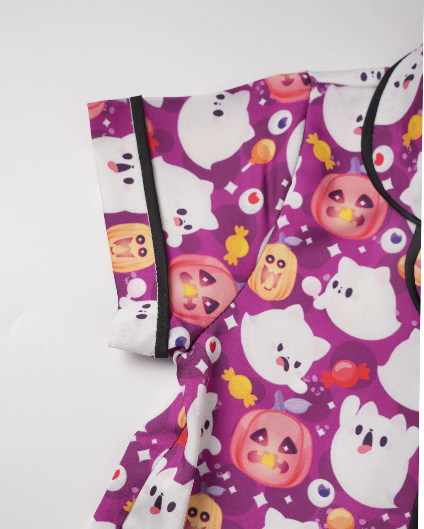 All-over Print Kid and Youth Satin Short-Sleeve Pajamas Set