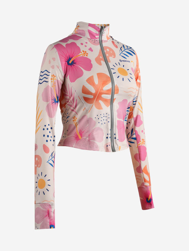 All-over Print Women's Fitted Zip-Up Sports Jacket
