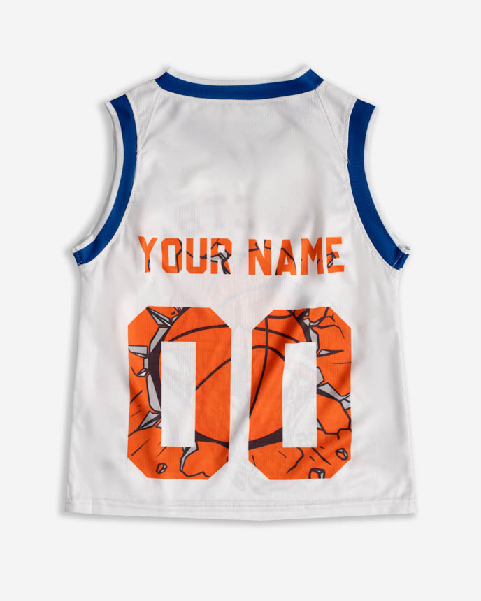 All-over Print Kid and Youth Basketball V-neck Jersey Set