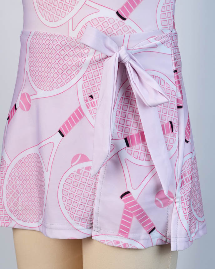 All-over Print Youth Tie-Front Tennis Dress