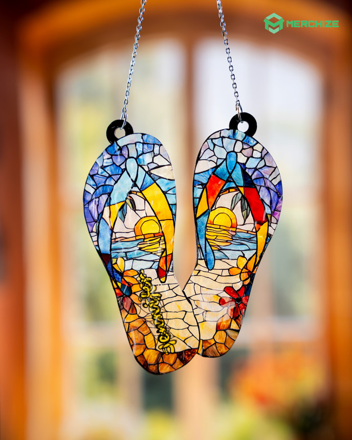 Custom Shape Wavy Acrylic Suncatcher Ornament