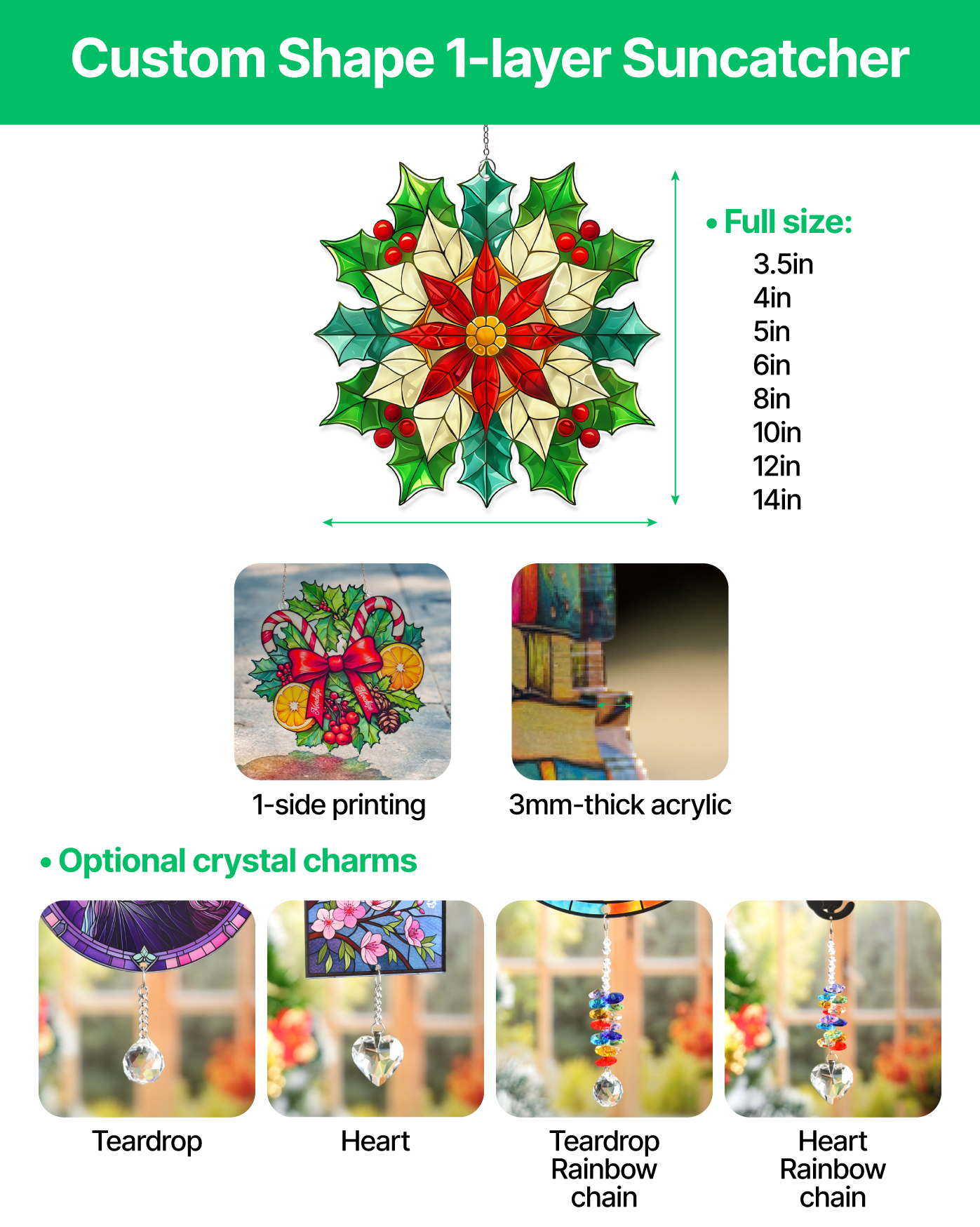 Custom Shape 1-layer Suncatcher
