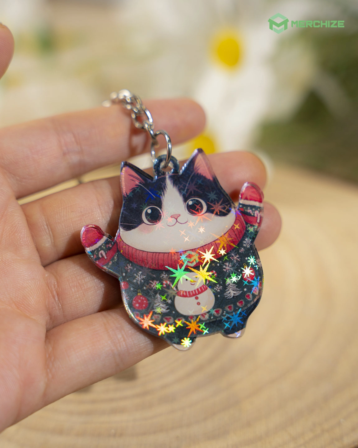 Custom Shape Acrylic Hologram Keychain