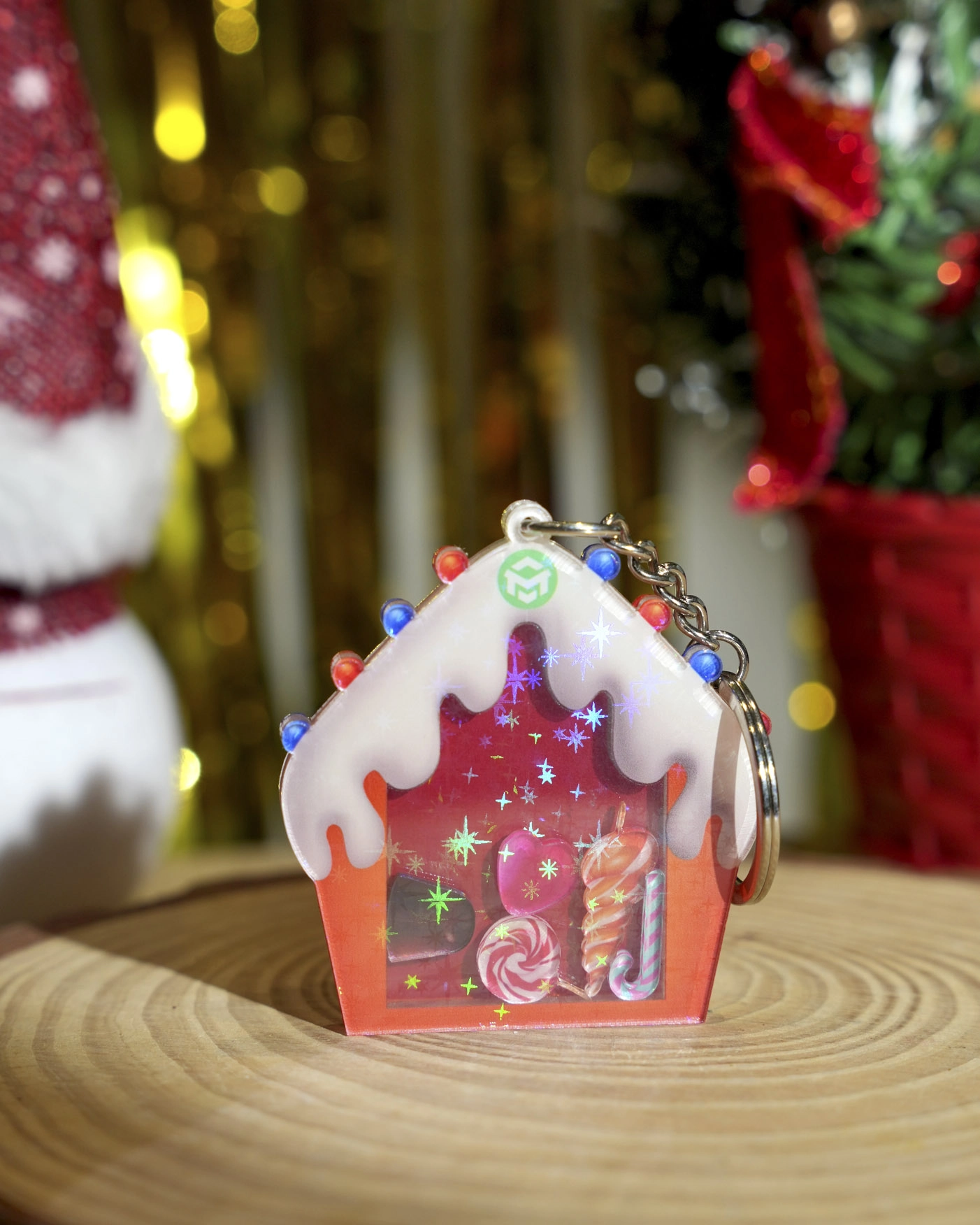 Custom Shape Hologram Shaker Keychain