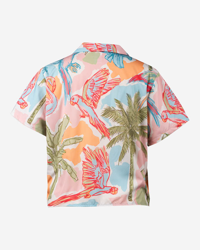 All-over Print Women's Simple Crop Hawaiian Shirt 