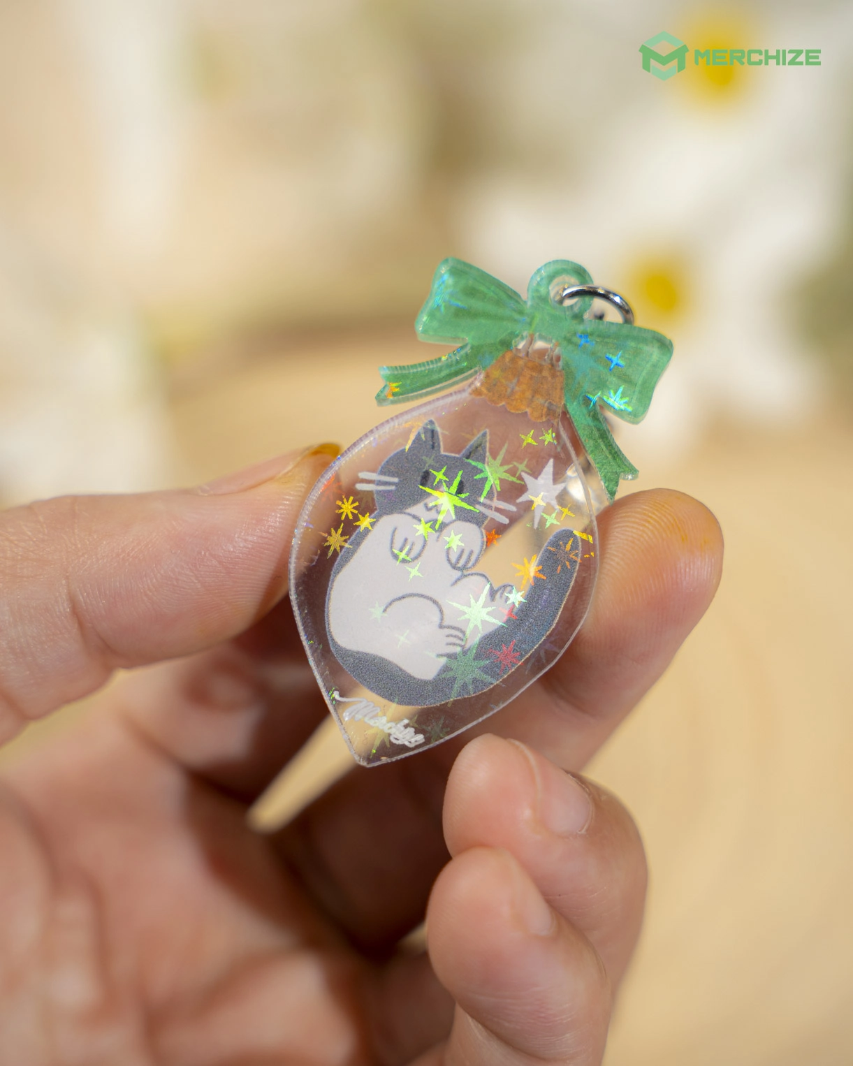 Custom Shape Acrylic Hologram Keychain