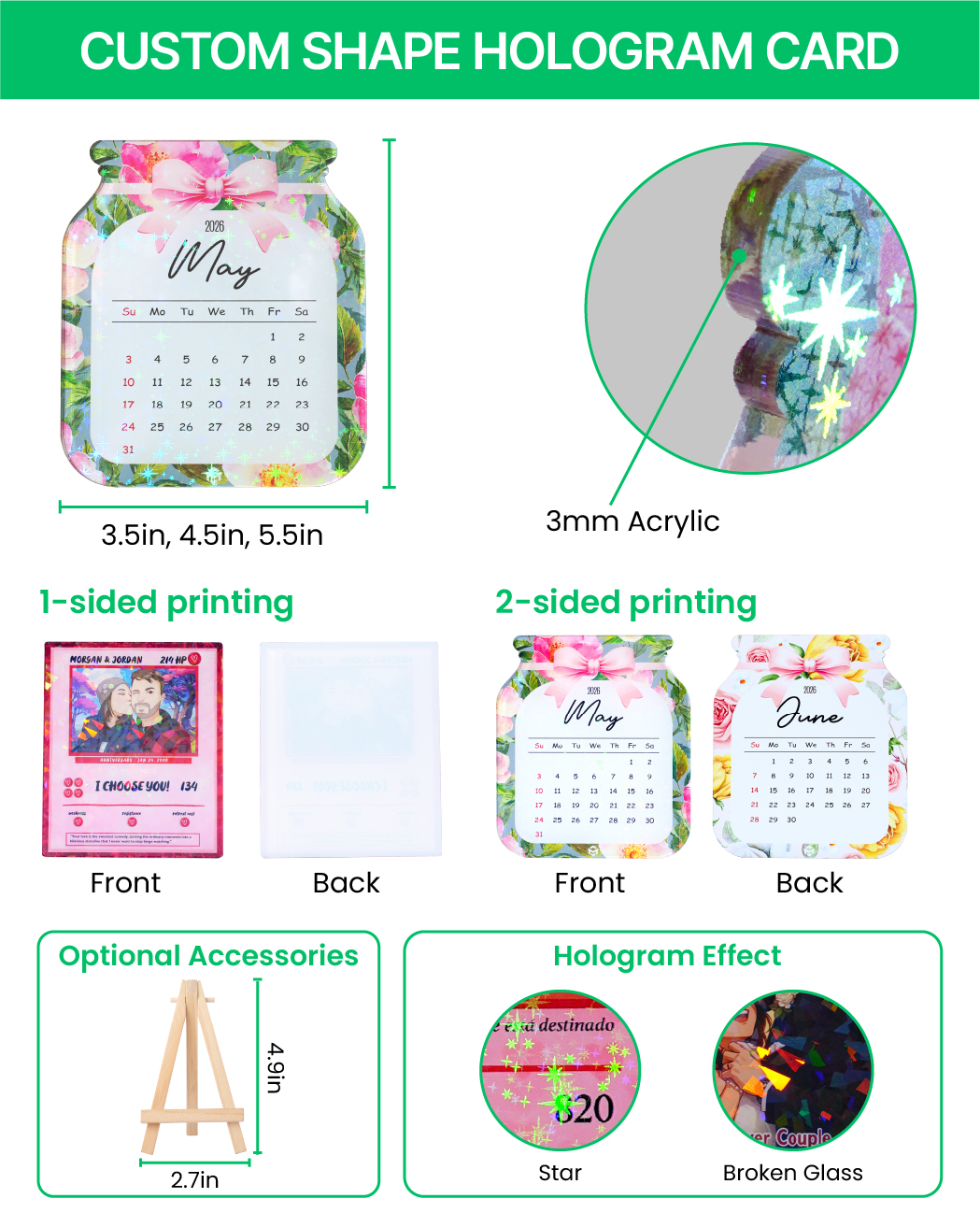 Custom Shape Hologram Card