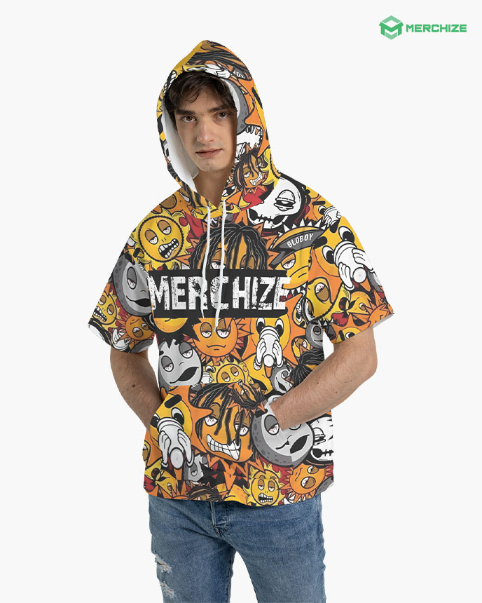 All over Print Short sleeve Hoodie Print On Demand Merchize