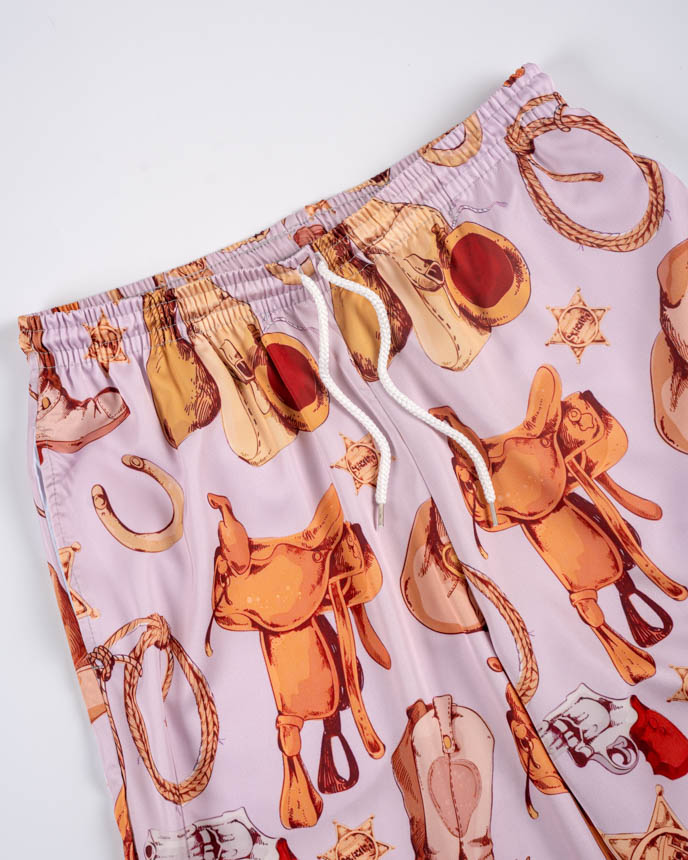 All-over Print Men's Satin Pajamas Set (No Pocket)