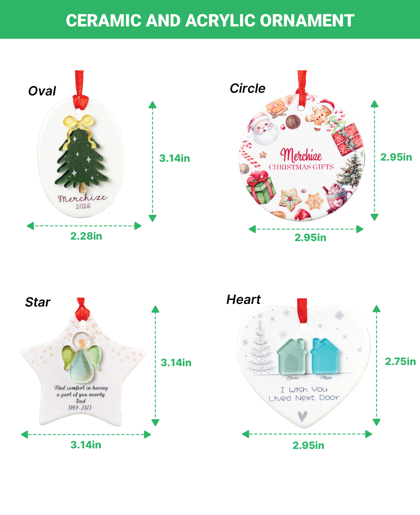 Ceramic and Acrylic Ornament